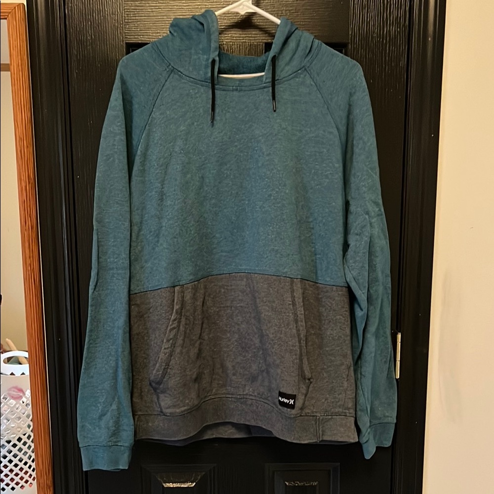 Men's Blue and Gray Hoodie